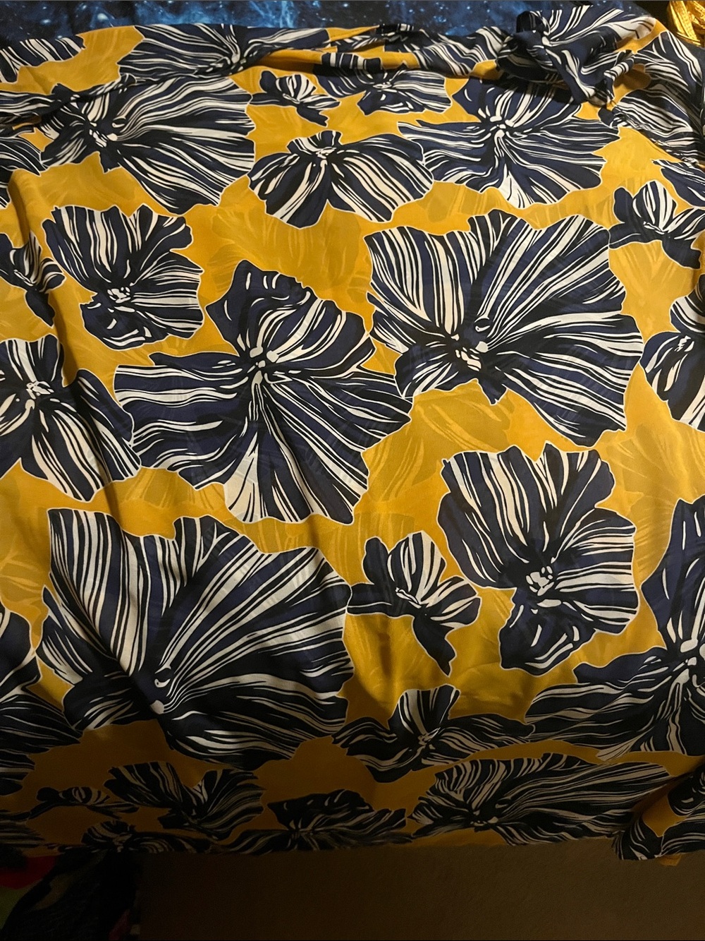Navy and Mustard Floral Cover up